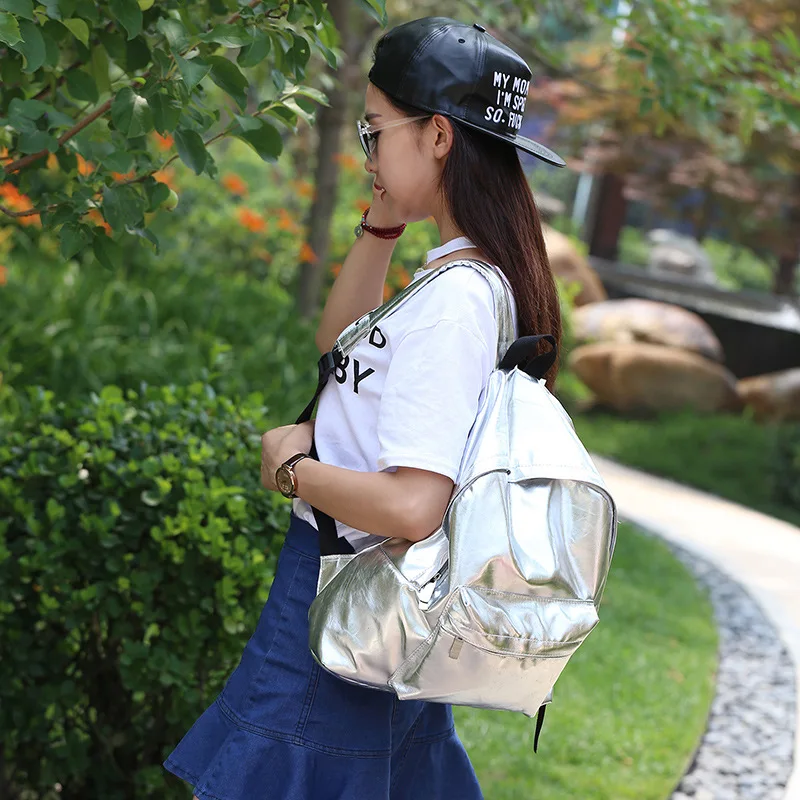 Серебристые однотонные Сумки из искусственной кожи для женщин новинка 2017