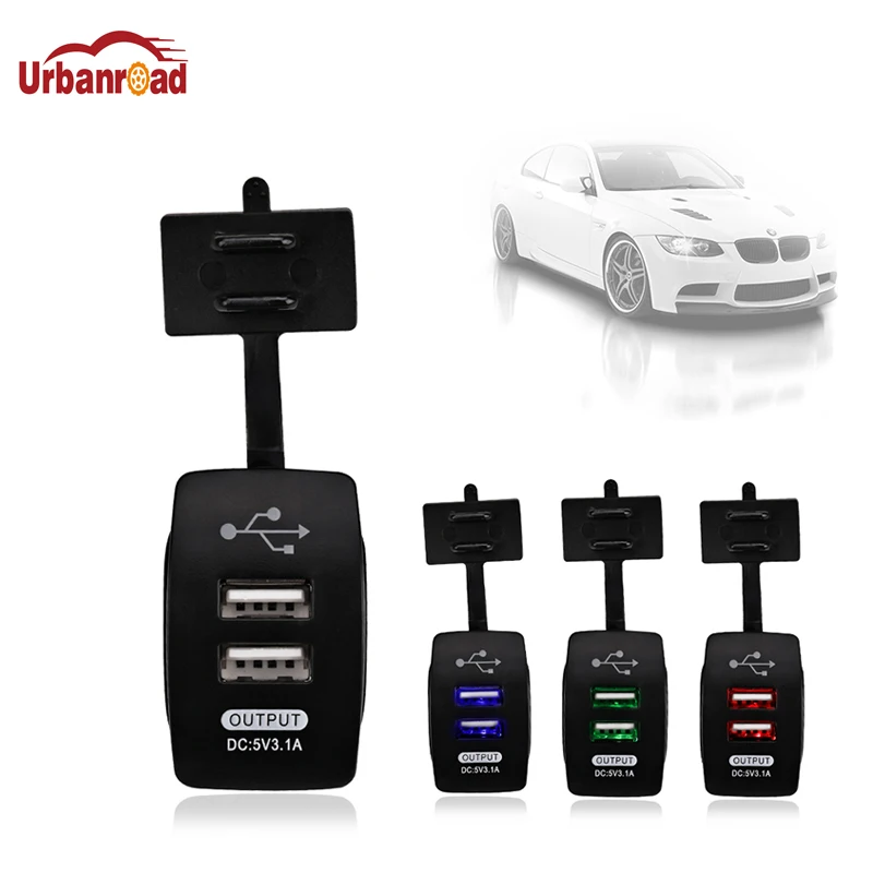 Автомобильное зарядное устройство с двумя USB разъемами адаптер питания 3 1 А 5 В