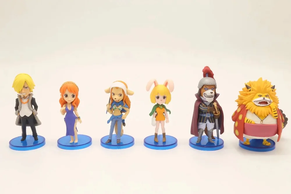 Аниме 6 шт./компл. одна штука WCF ZO серия Sanji Wanda морковь Inuarashi nekomushi Nami ПВХ Фигурки