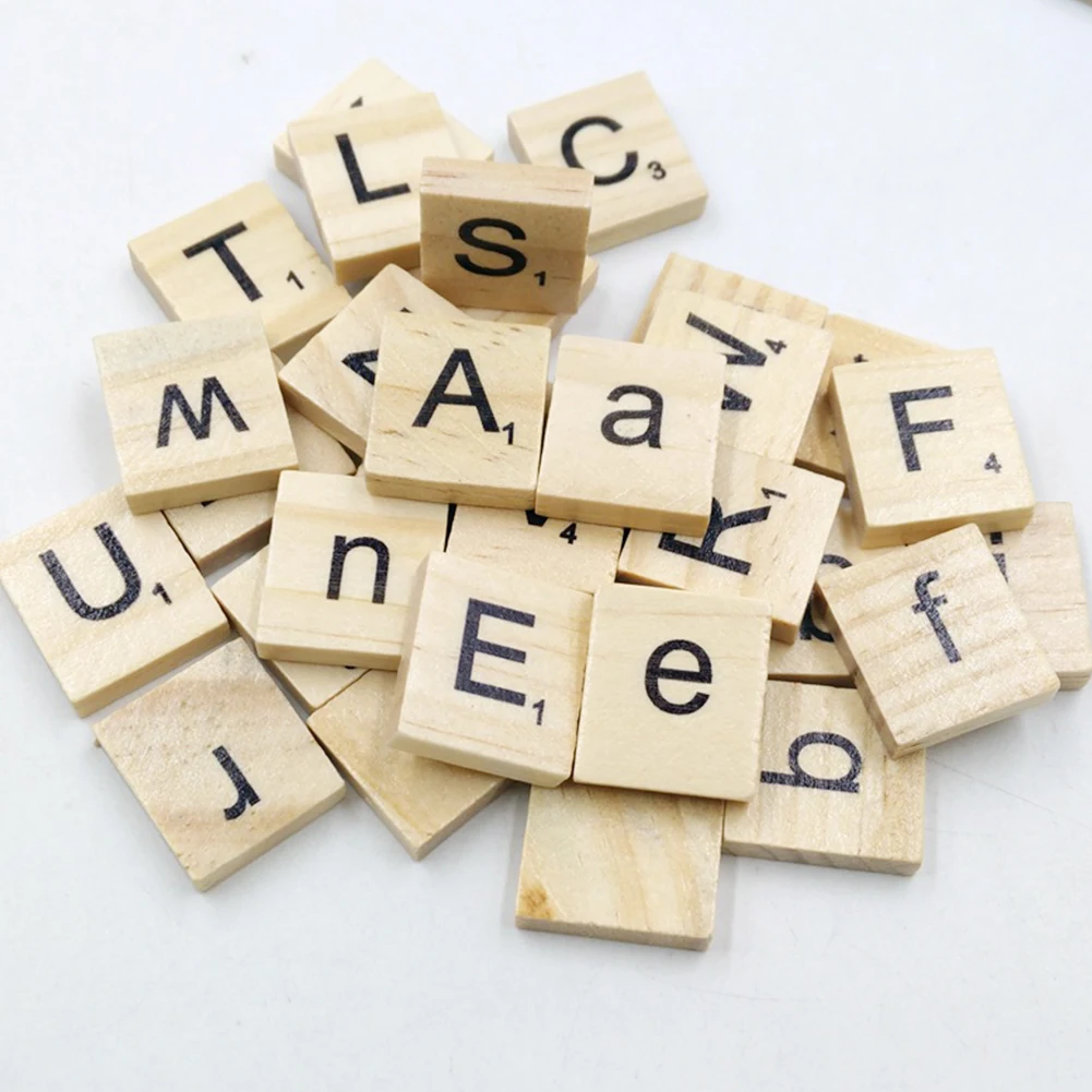 100 шт. Scrabble Алфавит плитка буквенный набор для скрапбукинга деревянный номер имя