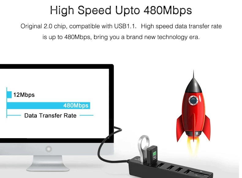 Usb-хаб 3/6 портов USB 3,0 концентратор Высокоскоростной Мульти USB разветвитель 2 в 1 2,0 хаб несколько usb3.0 концентратор SD/TF кард-ридер для ПК ноутбука