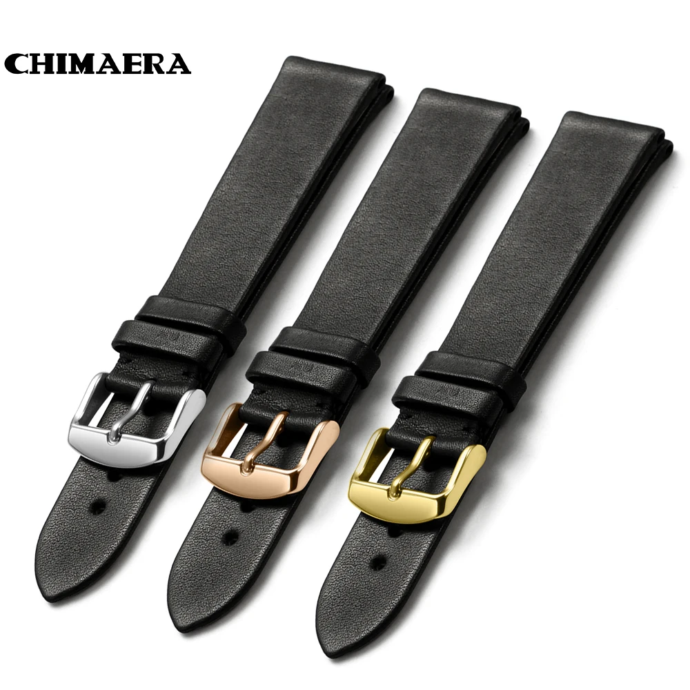 CHIMAERA 18 мм 19 20 21 22 черный ремешок для часов Франция телячья кожа с пряжкой Tissot Casio