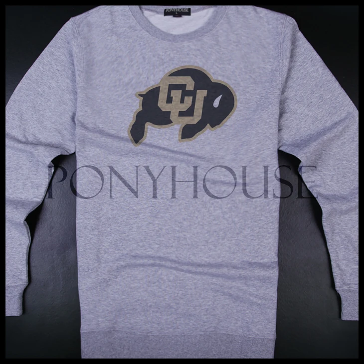 Свободного покроя FTD колорадо буйволы 2015п шею свитер мужчин толстовки|sweatshirt