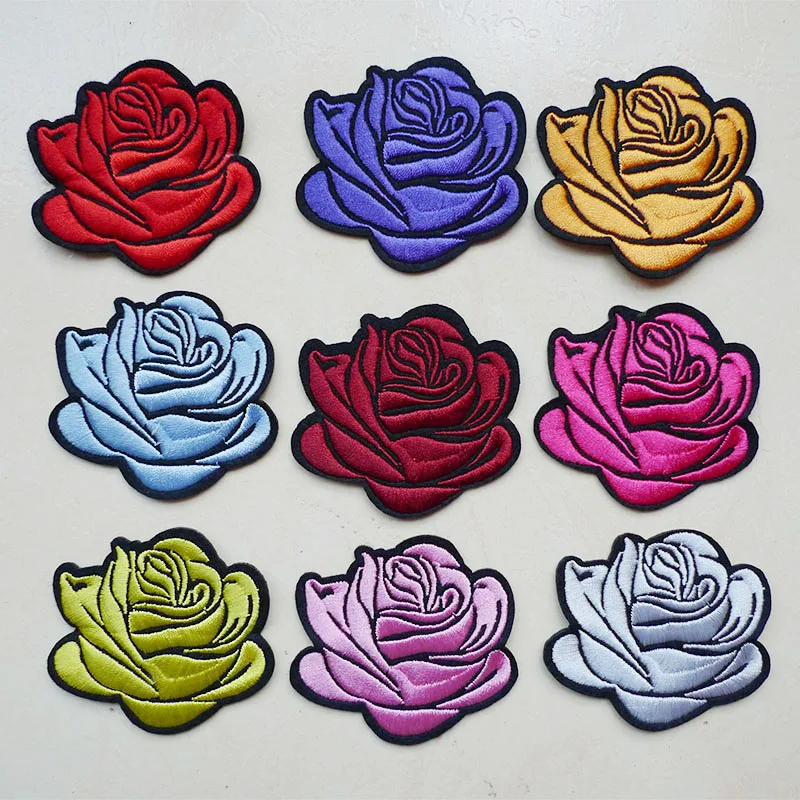 1 шт. вышитые розы с цветами патчи для одежды сделай сам полоски одежда джинсы