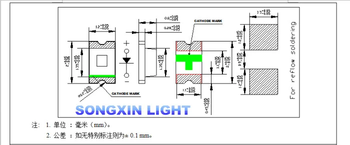 Светодиодный красный диод 0805 SMD светодиодный светильник нм 1000 шт.|red diode|light-emitting