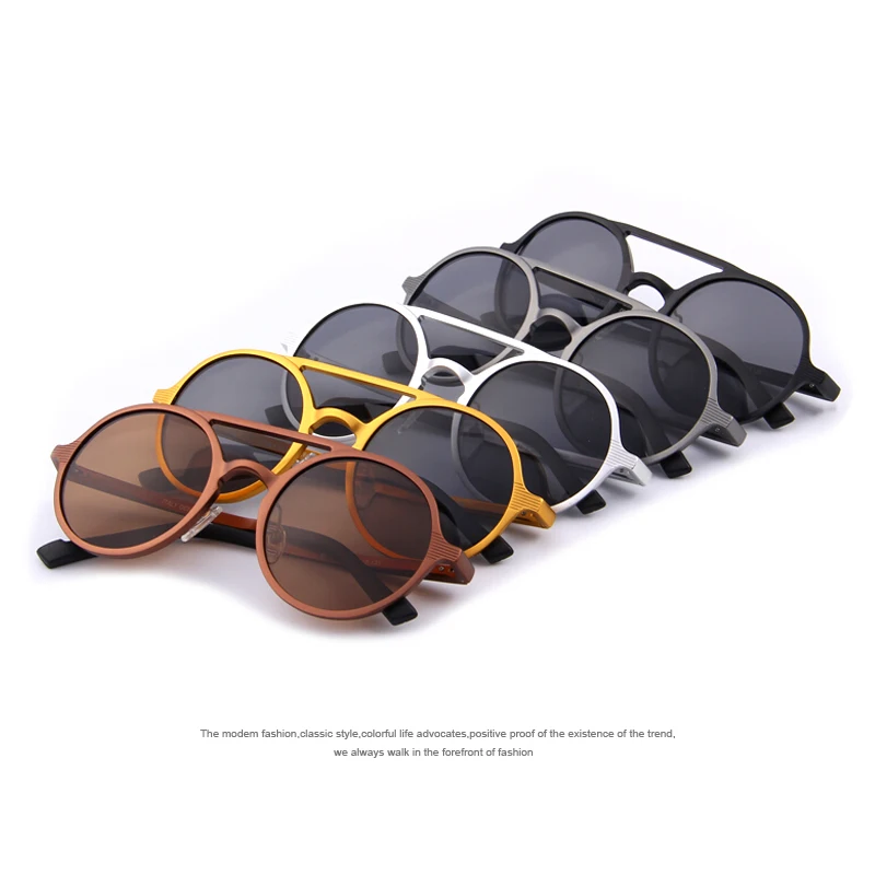 Fashion Men Round Polarized Sunglasses Retro Aluminum Frame Women Oculos de sol UV400 | Аксессуары для одежды