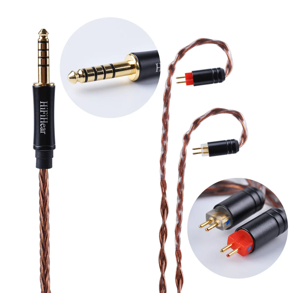 HiFiHear 8 Core с серебряным покрытием Модернизированный кабель 2,5/3,5/4,4 мм балансный кабель с MMCX/2pin разъем для ZS10 ZS6 ES4 HQ5 HQ6