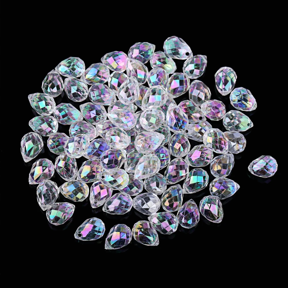 50 шт./партия стеклянные бусины с капельками чешские прозрачные пластиковые