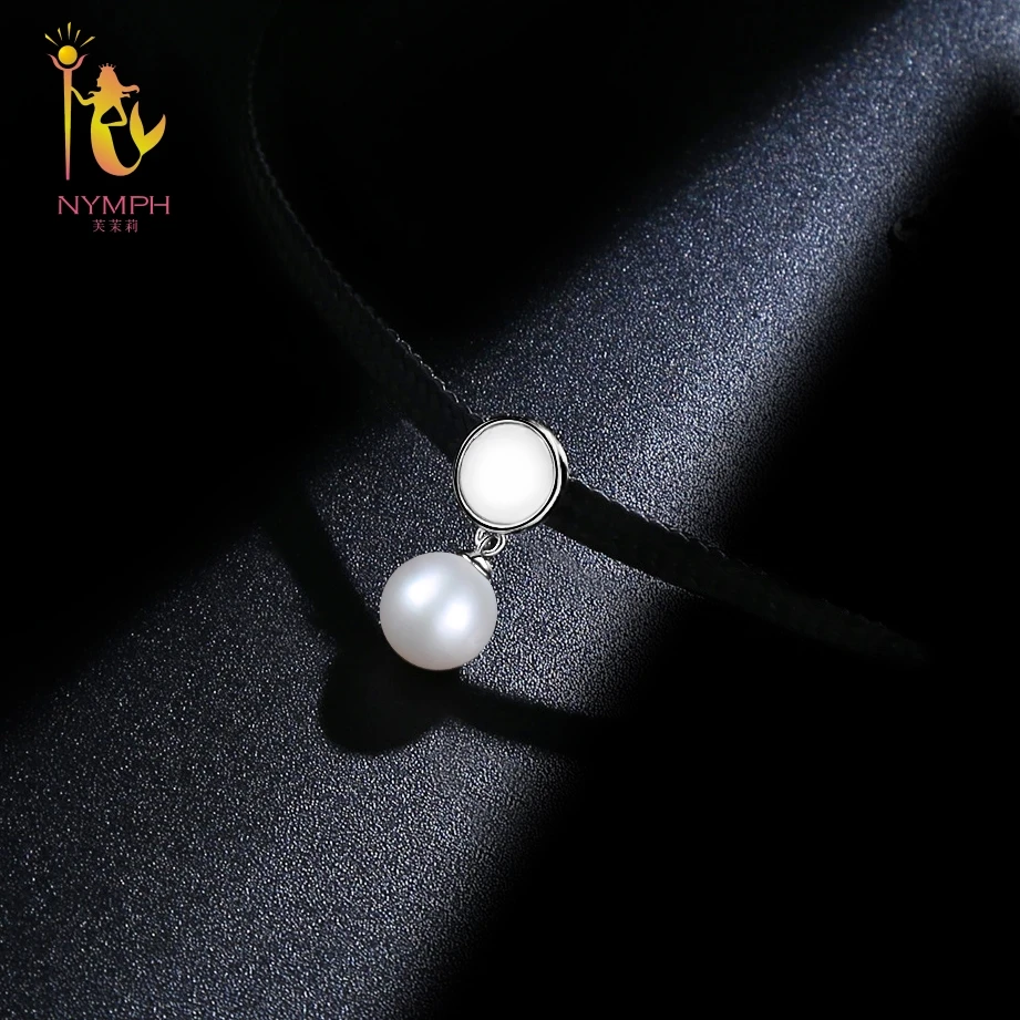 Женское ожерелье из серебра 925 пробы с натуральным пресноводным жемчугом 31 см |