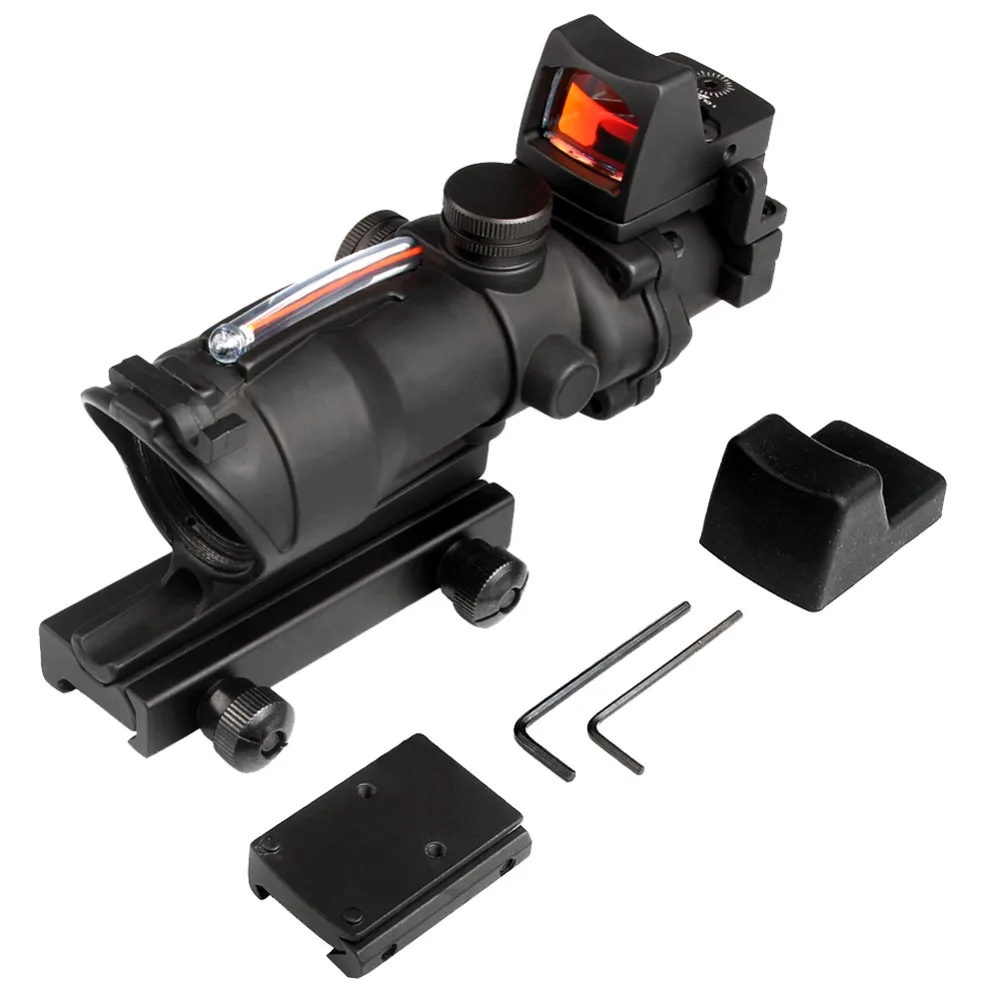 Тактический прицел оптический прицел Красная Зеленая Ткань ACOG 4X32 с RMR dot для страйкбола, охоты, стрельбы оптический RL6-0058