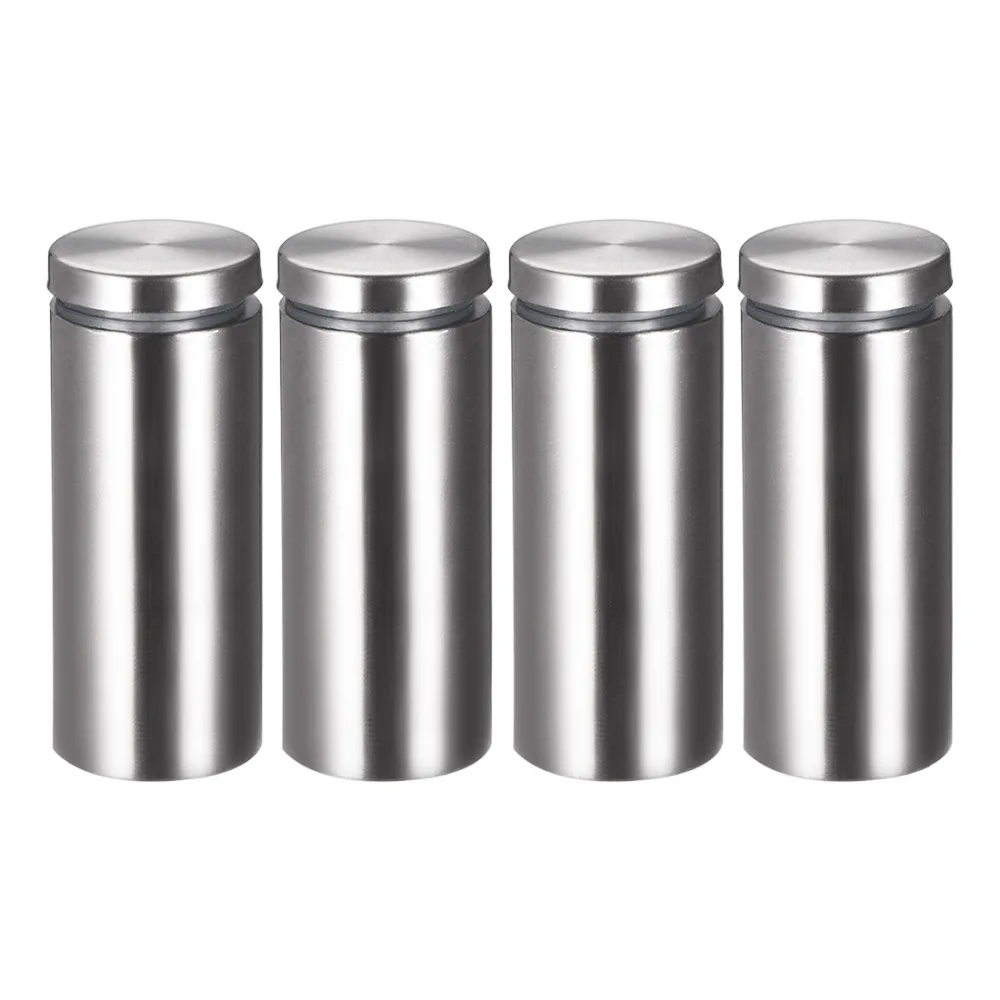 

Uxcell 4pcs Stainless Steel Glass Fastener 19mm 25mm Advertisement Standoffs w rubber spacer Pin Nails Billboard Fixing Screw