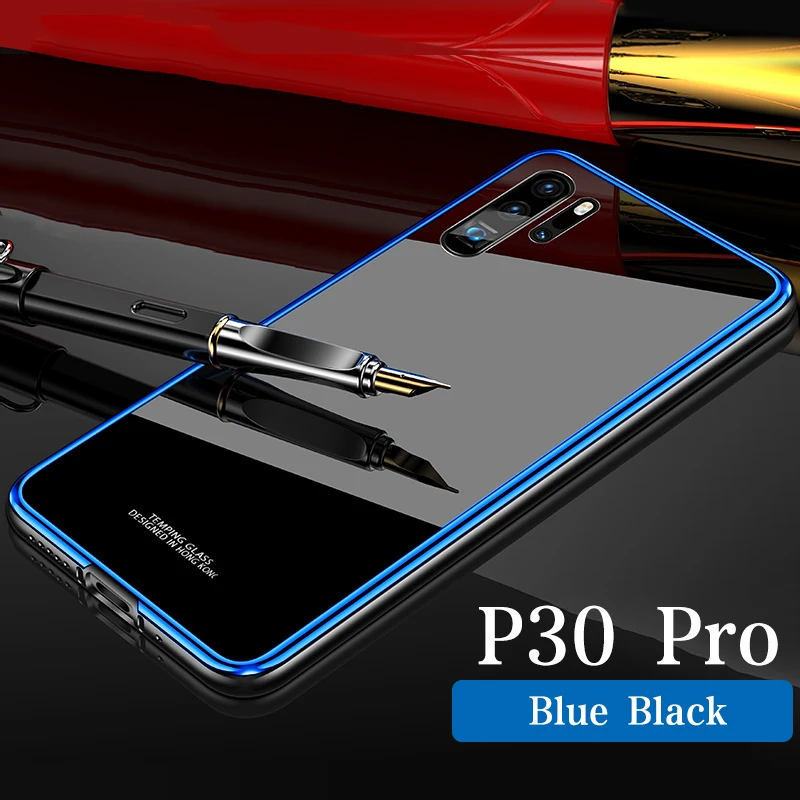 Металлический бампер+ закаленное Стекло задний чехол КРЫШКА ДЛЯ huawei P30 P30 Pro Роскошная плакированная сплав Frame твёрдый Гладкий Стекло P30pro