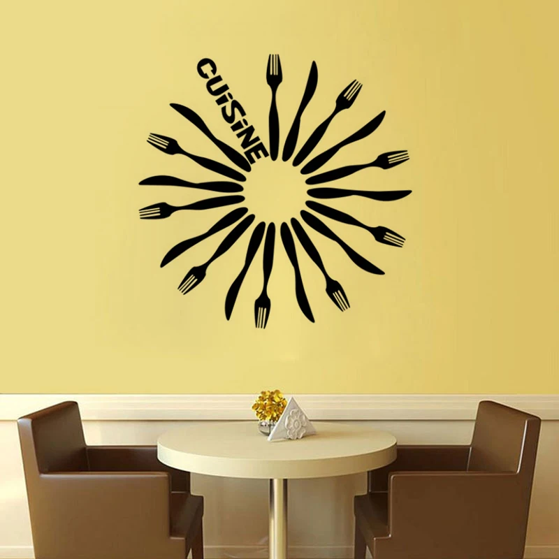 

Tableware DIY Kitchen Wall Sticker Restaurant Art Mural Home Decor Waterproof Wallpaper JG1107
