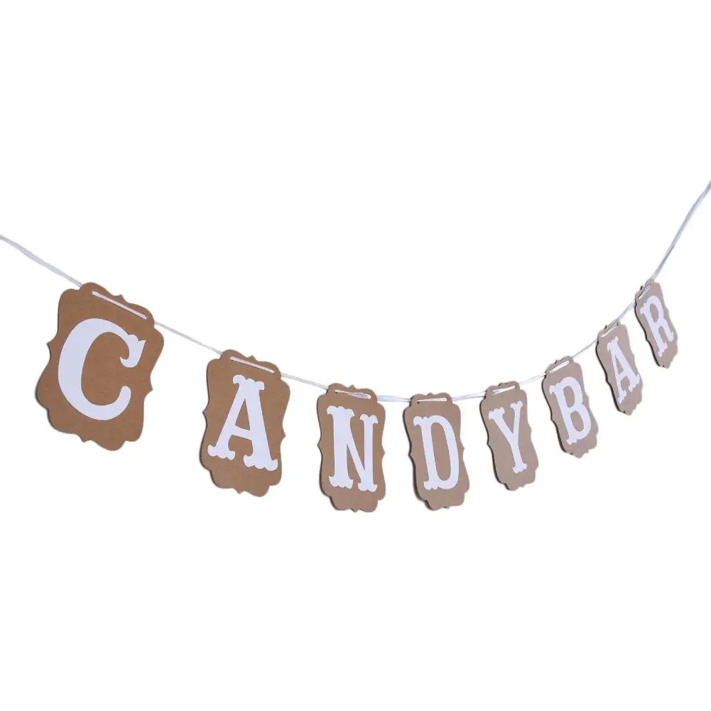 Флаг для конфет букв подвесной флаг из крафт бумаги картонный флажок баннер