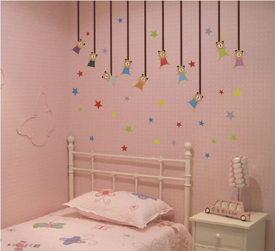 1х гибкие детские настенные Стикеры наклейки настенная бумага для девочек