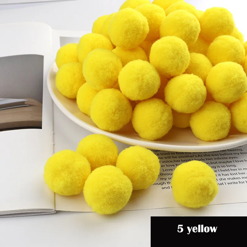 5 yellow Помпоном 8/10/15/20/25/30 мм Мини пышная Нижняя Pom Poms помпонами помпоном ручной работы набор «сделай сам» для ремесла домашнего декора Швейные принадлежности - Цвет: 5 yellow