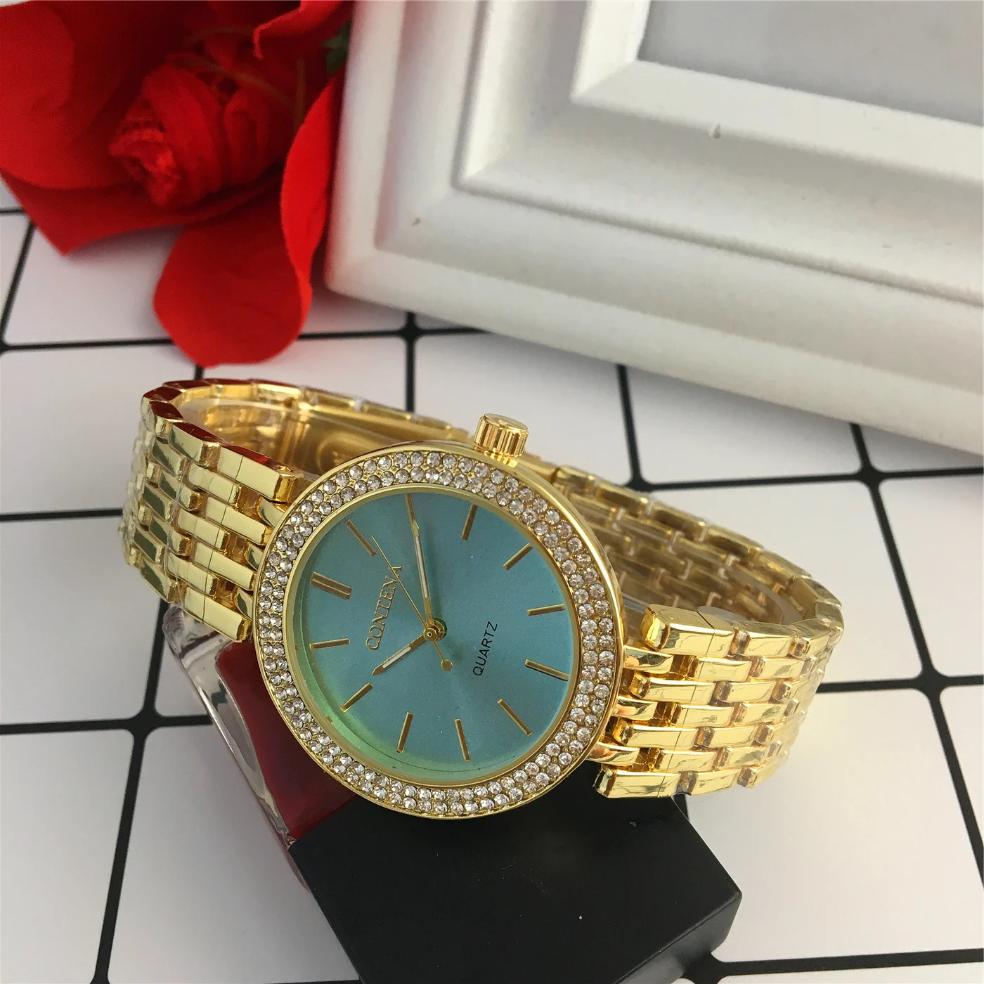 Новое поступление женские платье часы кварцевые Роскошные модные брендовые