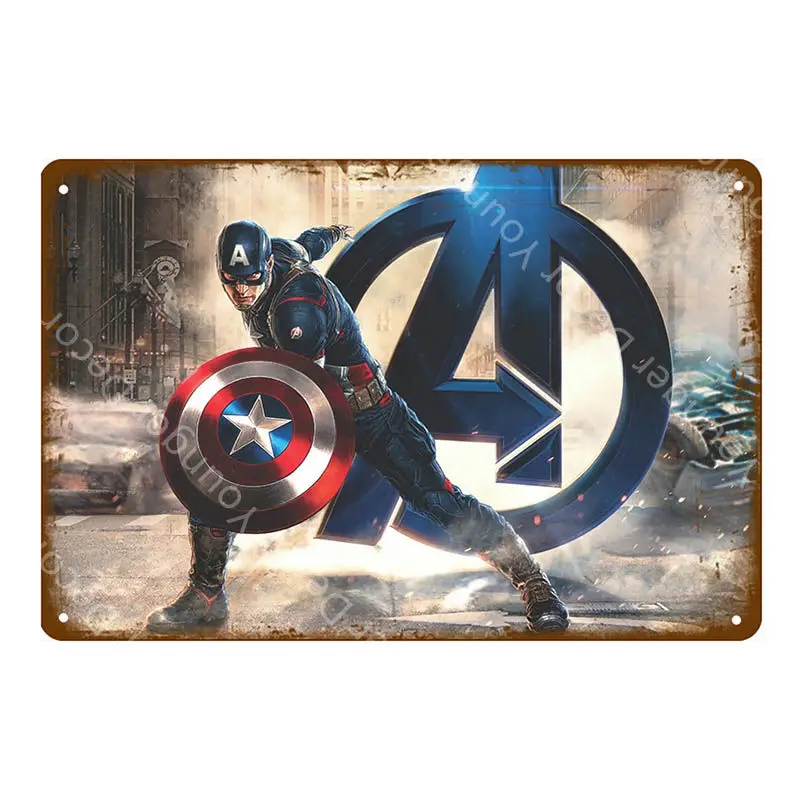 Мстители Marvel Comics Тор Халк Капитан Супермен Чудо Женщина Супергерои постер