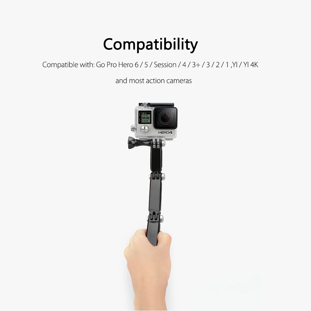 Vamson for GoPro Hero 7 6 4 3 2 Go Pro accessory extension arm connection in 1 millet Yi SJ4000 camera VP114 | Электроника