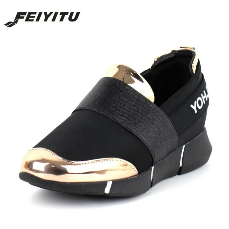 Женские повседневные Лоферы FeiYiTu дышащие летние туфли на плоской подошве женская