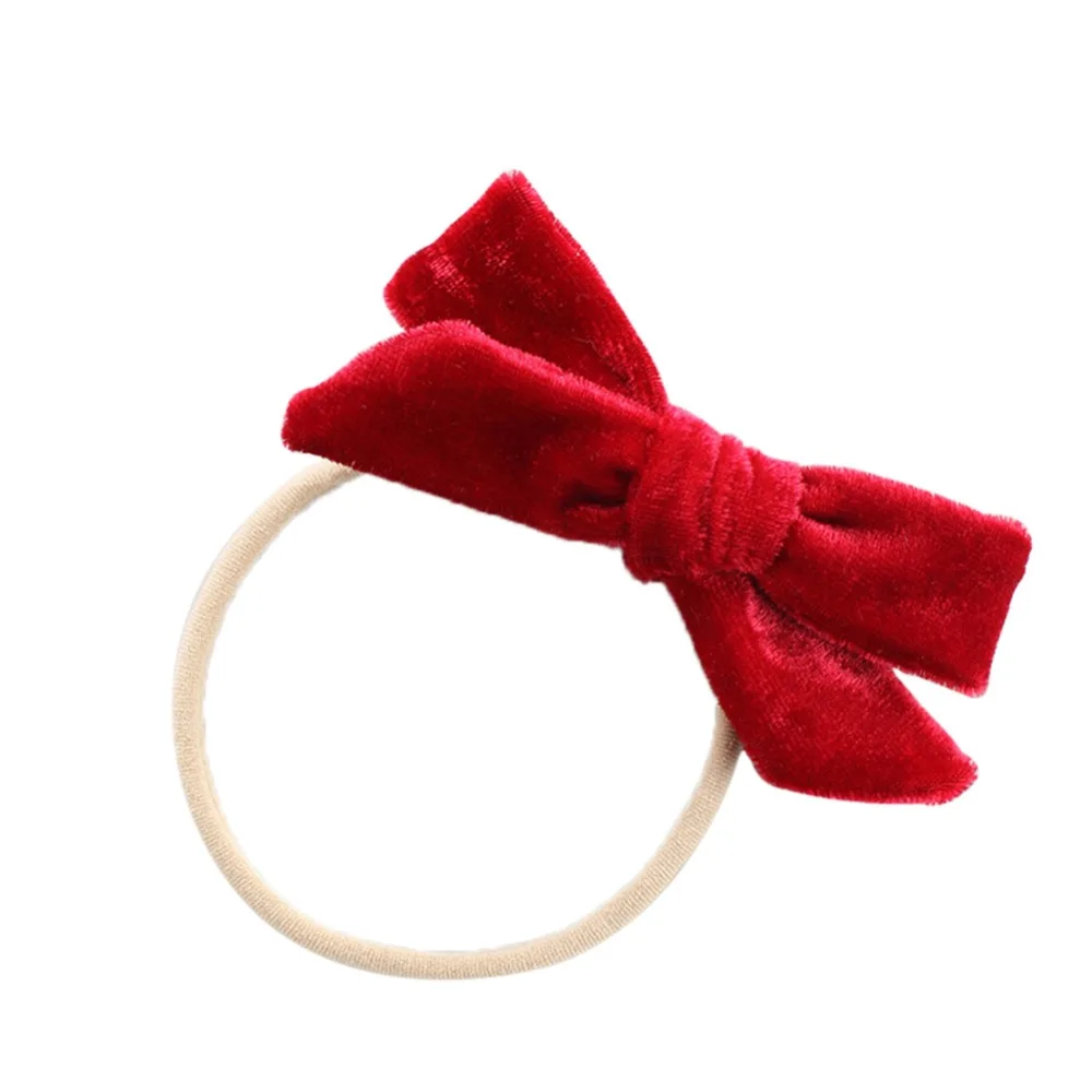 13pcs/lot Velvet Ribbon Bow Baby Headband Nylon Knotted Bows Hair Band for Infants Photography Props 13 Colors JFNY078 | Детская одежда