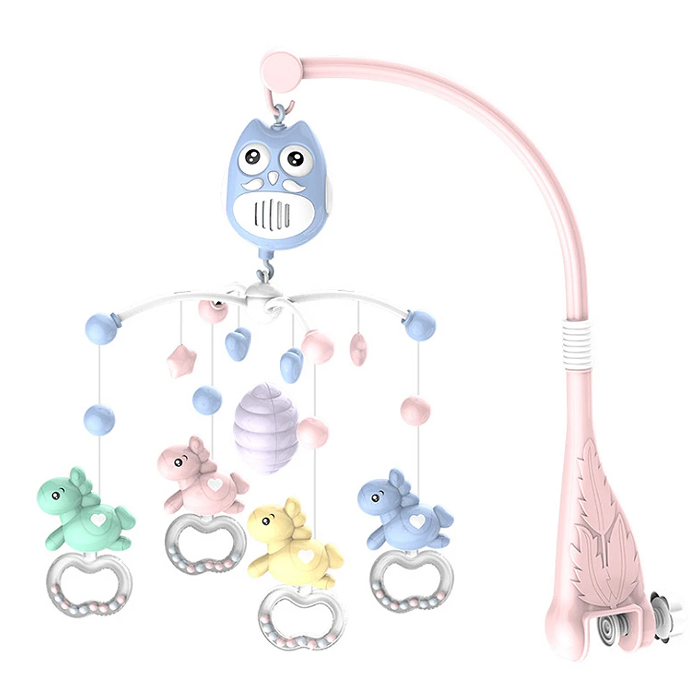 non-light pink Детская кровать колокольчик музыкальные игрушки для 0-12 месяцев новорожденный дети подарок мультфильм Сова лошадь дизайн Мобильная кроватка Мобильная детская погремушка кровать кольцо - Цвет: non-light pink