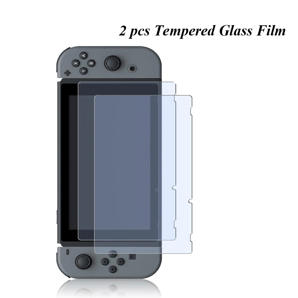 Защитный чехол-накладка IVYUEEN из термополиуретана с переключателем для Nintendo Switch Console, 4 игры для контроллера переключателя, амортизация ударов - Цвет: 2 Tempered film