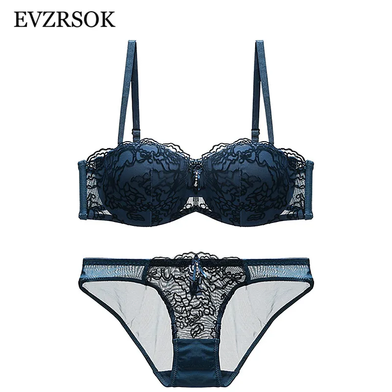 Глубокий V сборный бюстгалтер хлопок толстый Пуш Ап Комплект бюстгальтер и