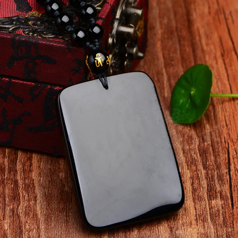 

KYSZDL pure Gold color+ Natural Black Obsidian Carved Buddha Lucky Amulet Pendant For Women Men pendants Fine stone Jewelry