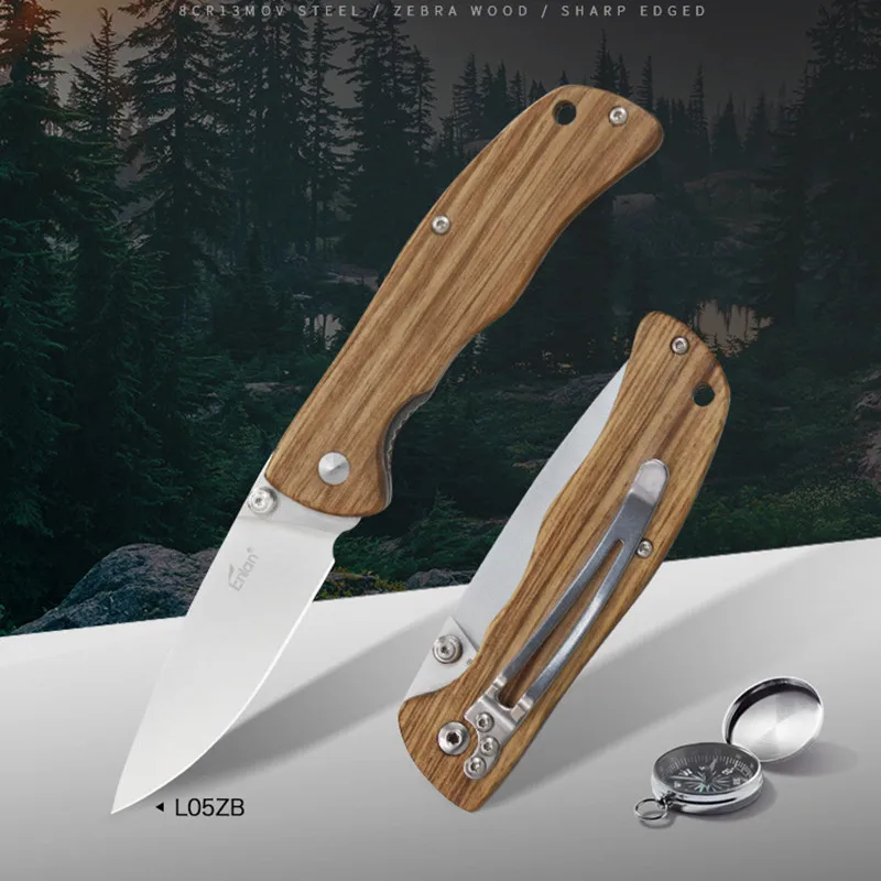 Складной нож Enlan L05ZB 8Cr13MoV G10 карманный тактический Клинок с деревянной ручкой для