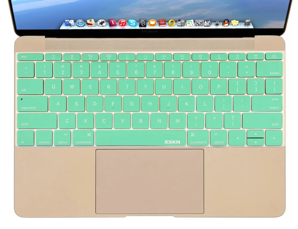 XSKN мятно зеленый силиконовый защитный чехол для клавиатуры ноутбука MacBook 12