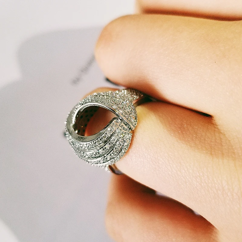 Кольца для помолвки из стерлингового серебра 925 пробы для женщин, вечерние, подарок для дам, ювелирное изделие, фирменное кольцо на палец,, r4992