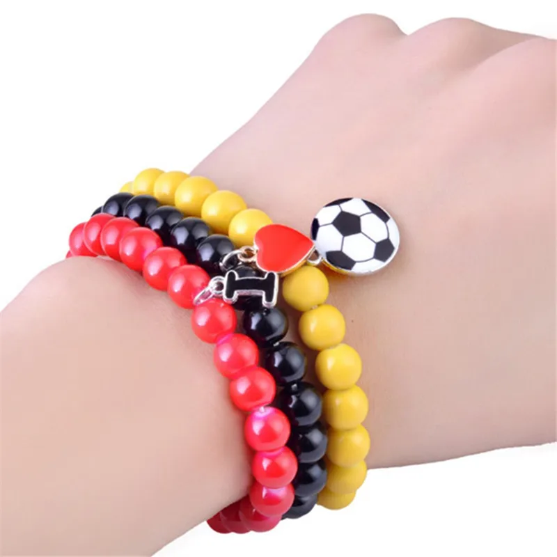 3 шт./компл. цветной браслет с надписью I Love Football three и из смолы оптовая продажа для