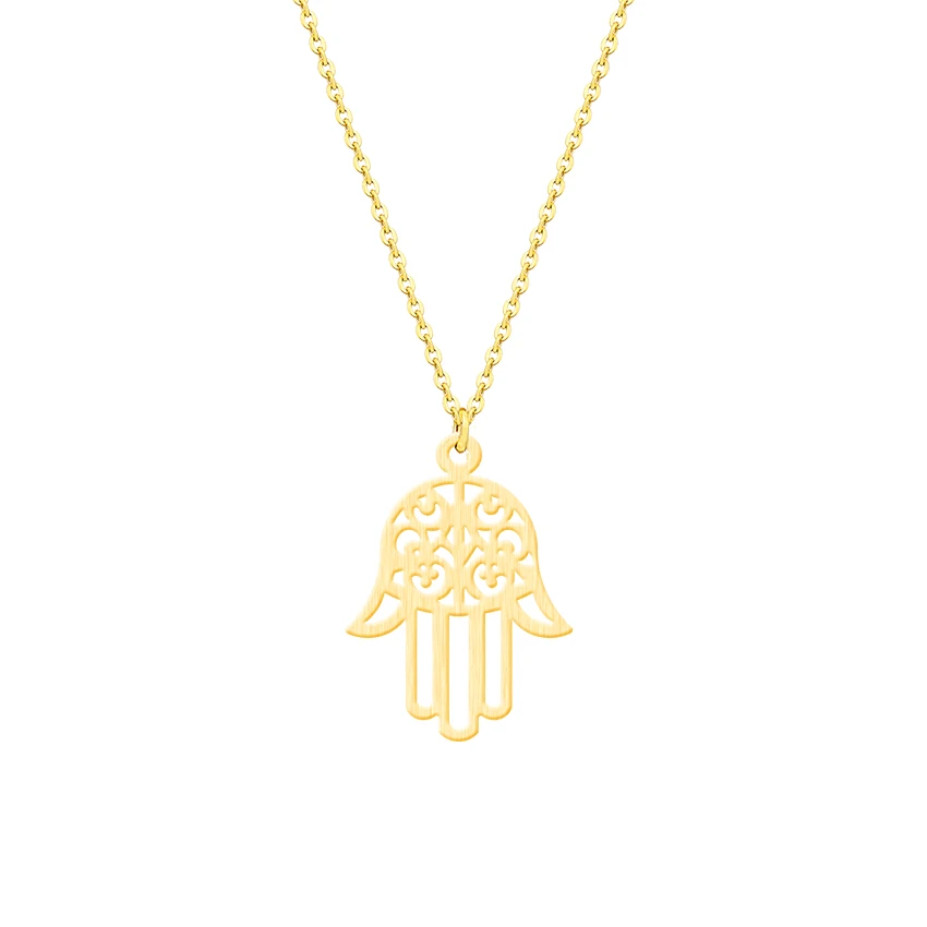 Женское ожерелье с подвеской из нержавеющей стали ACEBFEET Fatima Hand Evil Eye золотое украшение богемные Чокеры