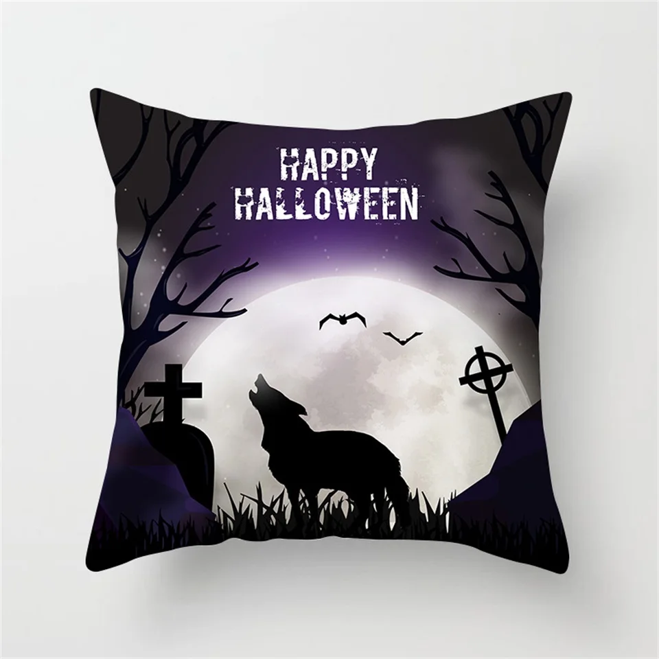 Pillow Cover H Tronzo/наволочка на Хэллоуин 45x45 см, вечерние наволочки для Счастливого Хэллоуина, вечерние наволочки с тыквенным черепом - Цвет: Pillow Cover H