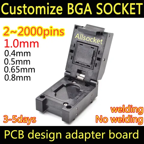 BGA100 BGA гнездо 1,0 мм адаптер на заказ гнездо индивидуальный тест Jig LBGA100 LFBGA100 VFBGA100 WFBGA100 CSP100 AIC1952-UUGDA