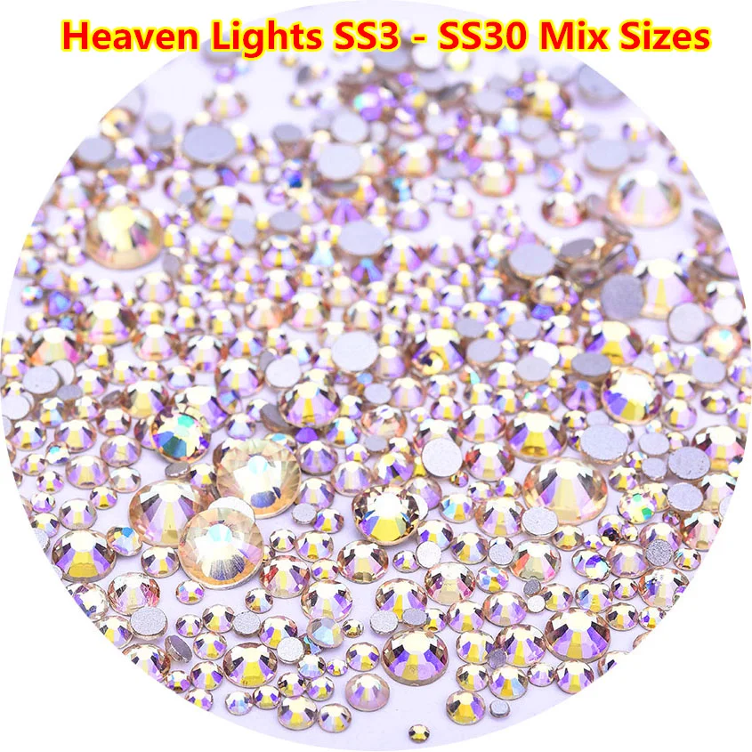 Новый Цвет небо огни SS3-SS30 смешивания Strass ss30 кристалл ss3 плоской задней Micro горный