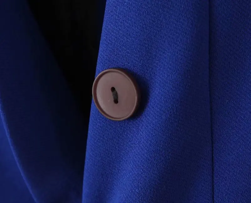 2019 комплект из двух предметов женский синий костюм двубортный Длинный блейзер