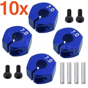 10 комплектов 4 шт.компл. алюминиевые 7,0 шестигранные 12 мм приводные ступицы со штифтовыми винтами для радиоуправляемых автомобилей, грузовиков, багги HSP HPI Tamiya Traxxas Slash