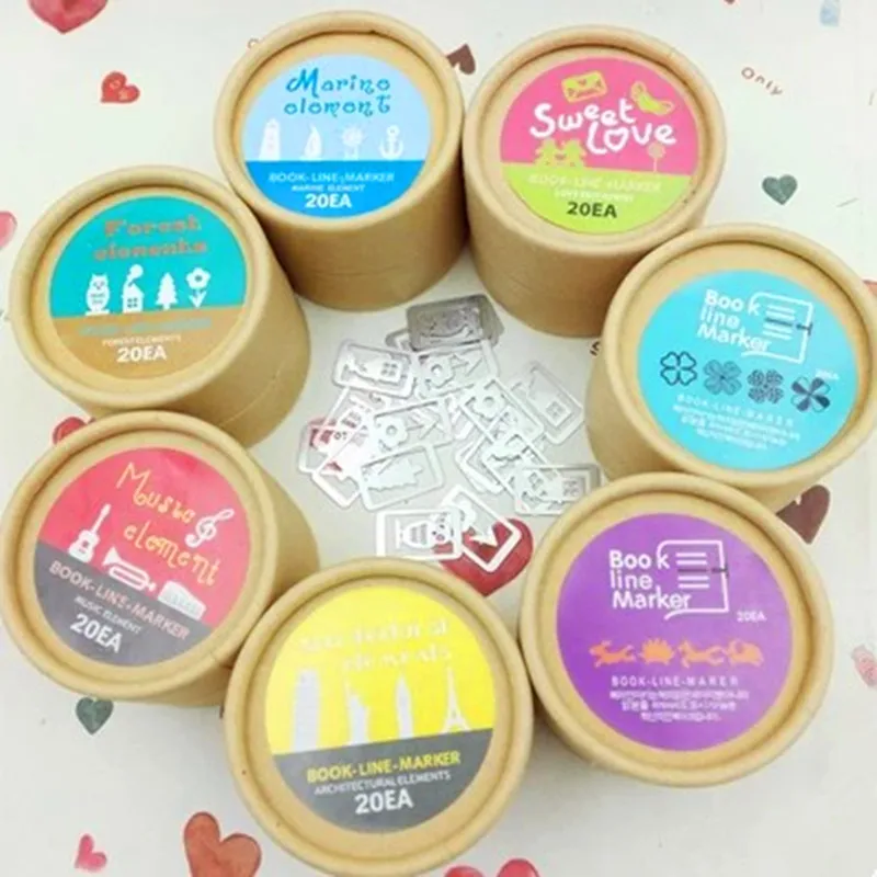 20 шт./компл. мини милые металлические закладки клипсы набор милых серебряных