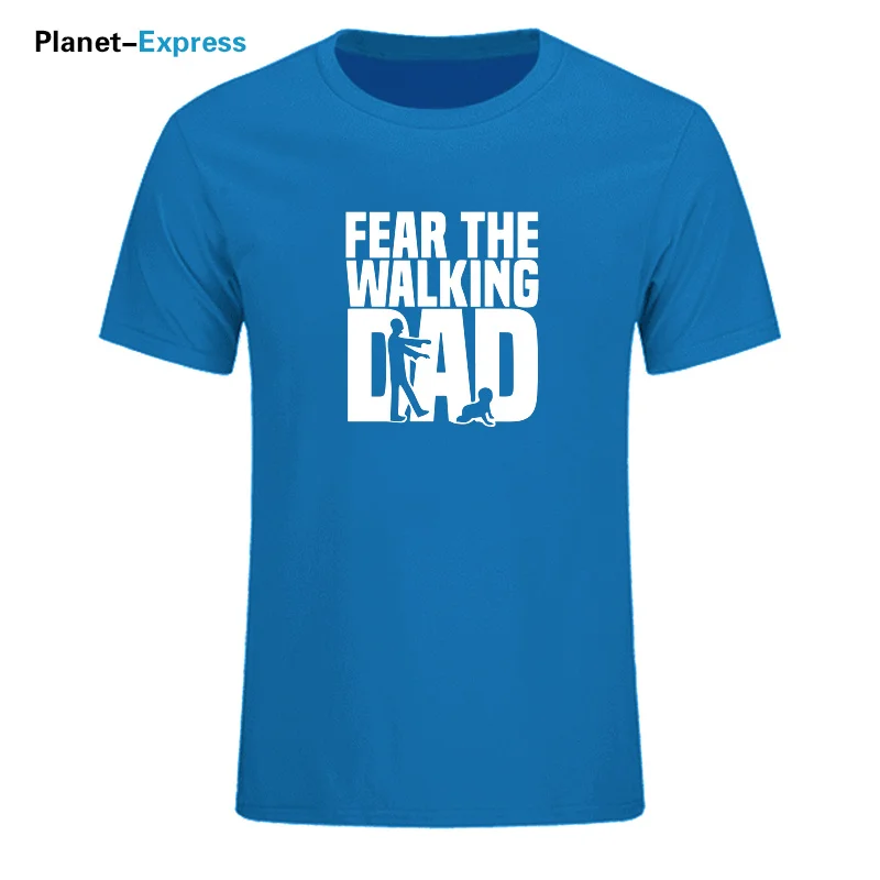 Высокое качество Мужские Fear The Walking Dad печатные хлопковые футболки мужские летние