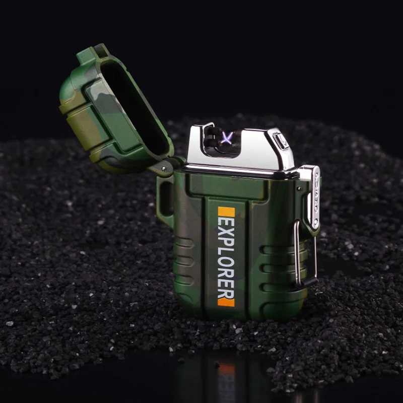 Ветрозащитная Водонепроницаемая плазменная Зажигалка GERUI с двойной дугой USB
