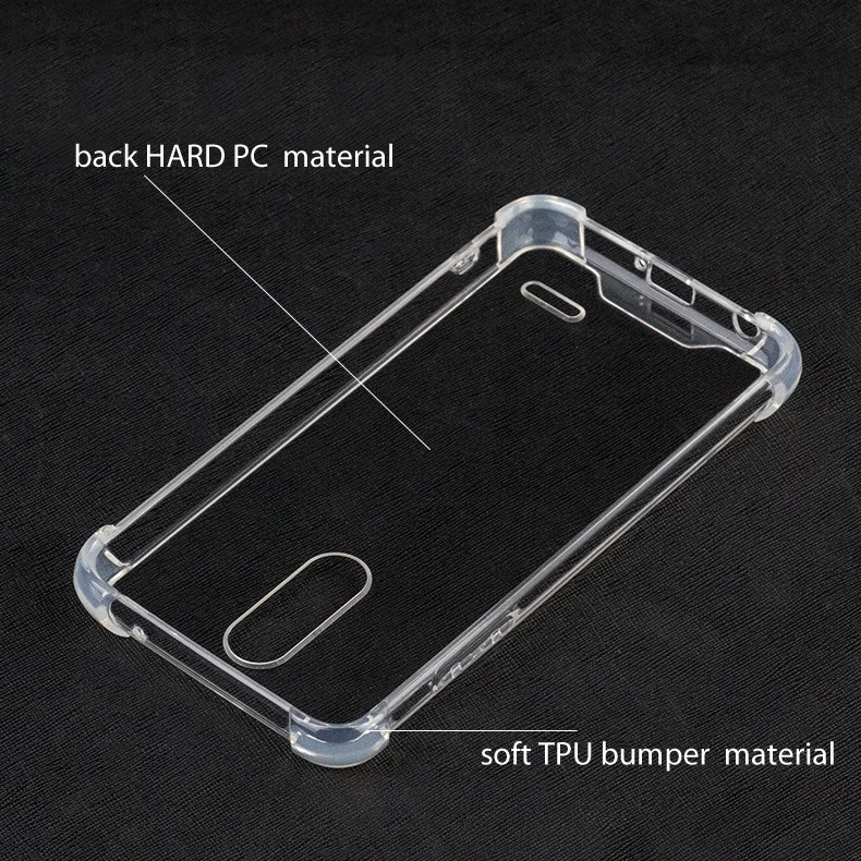 100PCS/LOT.Slim-Fit Shockproof PC+TPU Transparent Thin Crystal Clear hard Case for LG K30/LG K10 2018 |