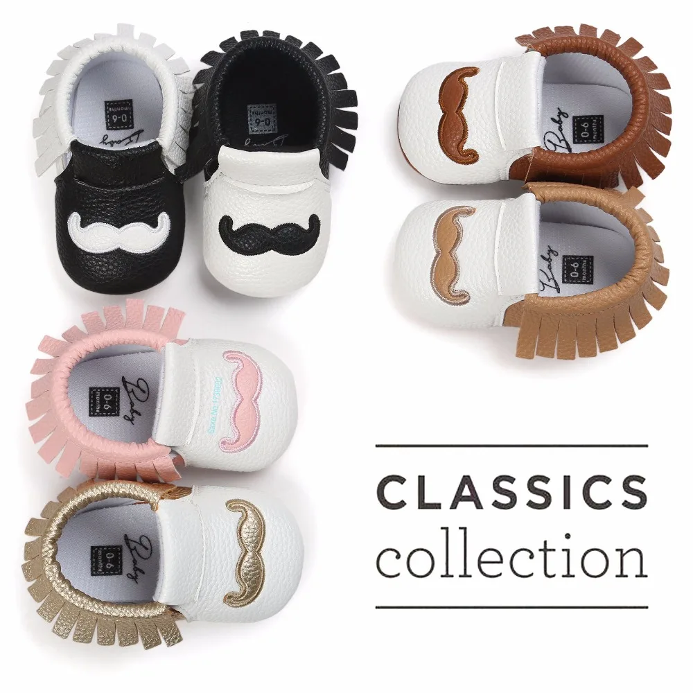 ROMIRUS/Усы Борода волос на лице Роман детские обувь мягкие мокасины с кисточками