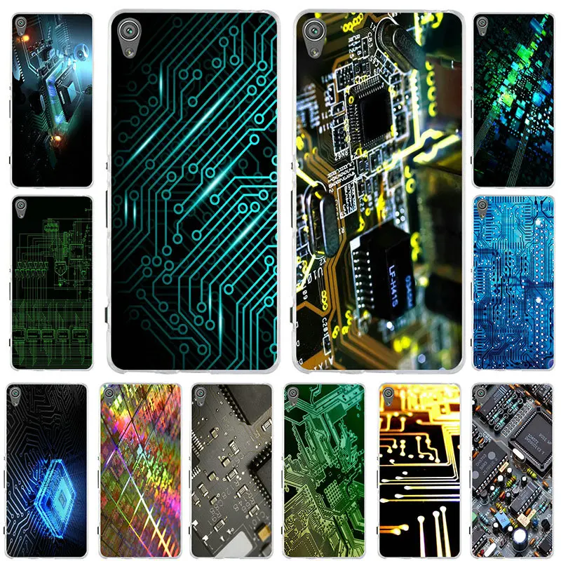 Electronics Circuit Soft TPU Silicone Phone Cases For Sony Xperia Z Z1 Z2 Z3 Z4 Z5 Compact Mini M2 M4 M5 E3 E5 T3 Case | Мобильные