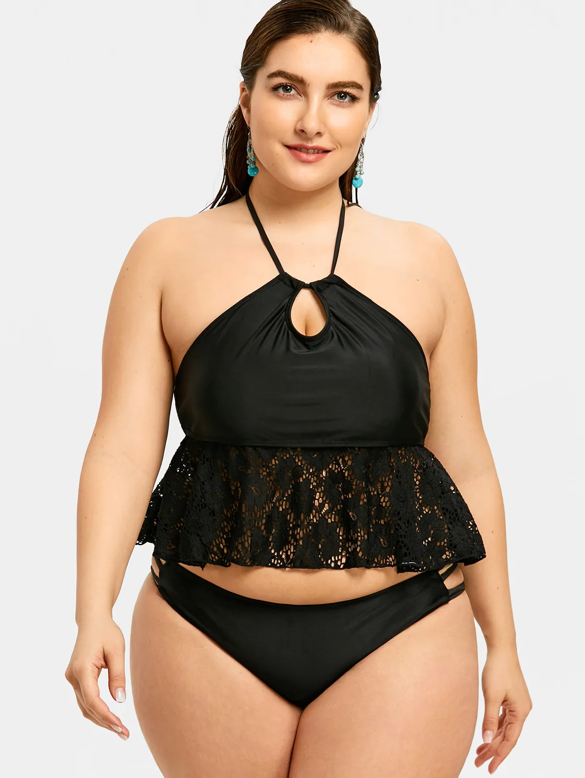 Новинка 2019 бикини с треугольными чашечками купальник большого размера кружевным