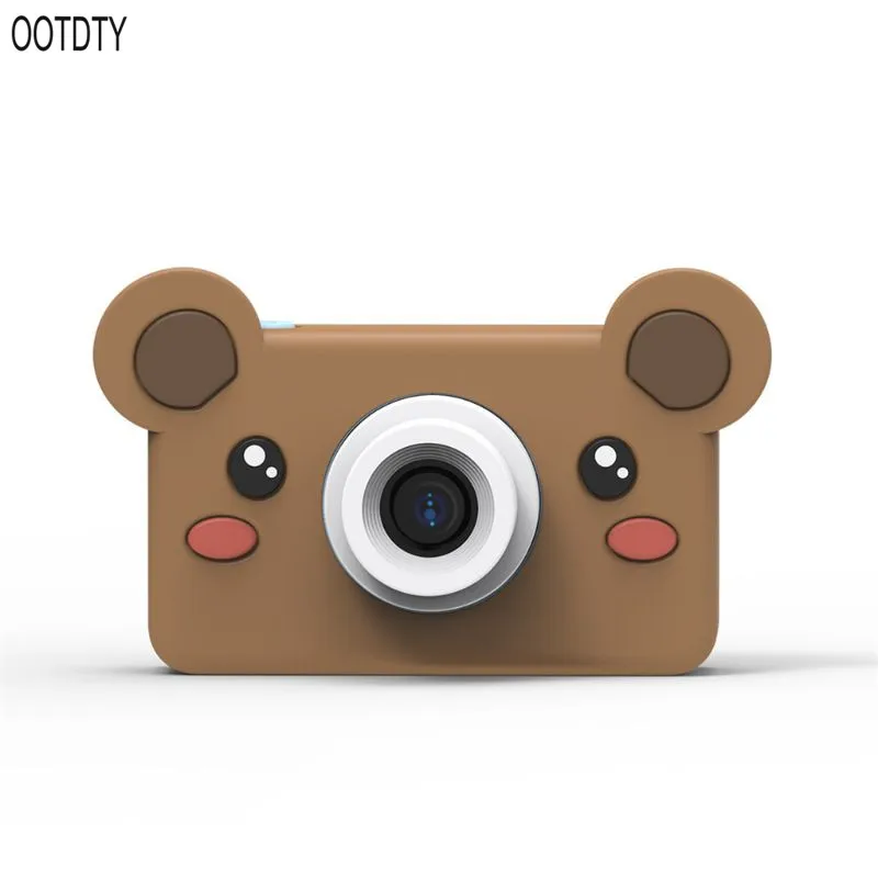 OOTDTY мультфильм Животные Детская Цифровая камера 2 дюйма экран HD 8MP силиконовый мягкий чехол 32g Micro SD карта подарок на день рождения