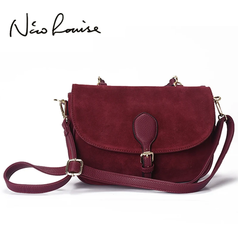 2017 Женская замшевая спилок сумка на плечо модная женская седельная Повседневная