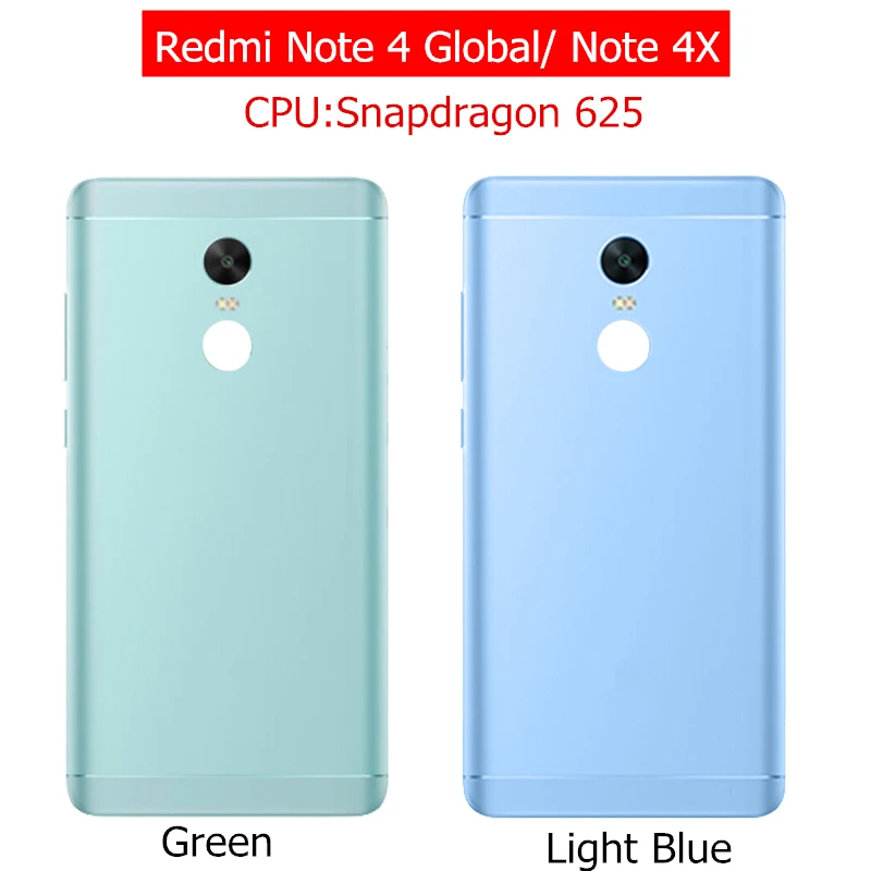 Для Xiaomi Redmi Note 4 Global батарея задняя крышка задняя дверь корпус лоток для карт держатель отпечатков пальцев гибкий кабель Note4X