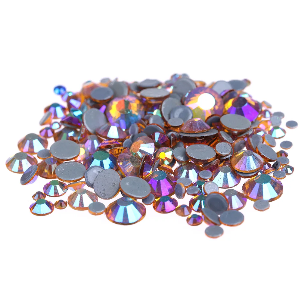 

1440pc AAA Quality Lt.C.Topaz AB Crystals Glass Hot Fix Rhinestones For Clothing Decoration Garment Flat Back Iron On Rhinestone